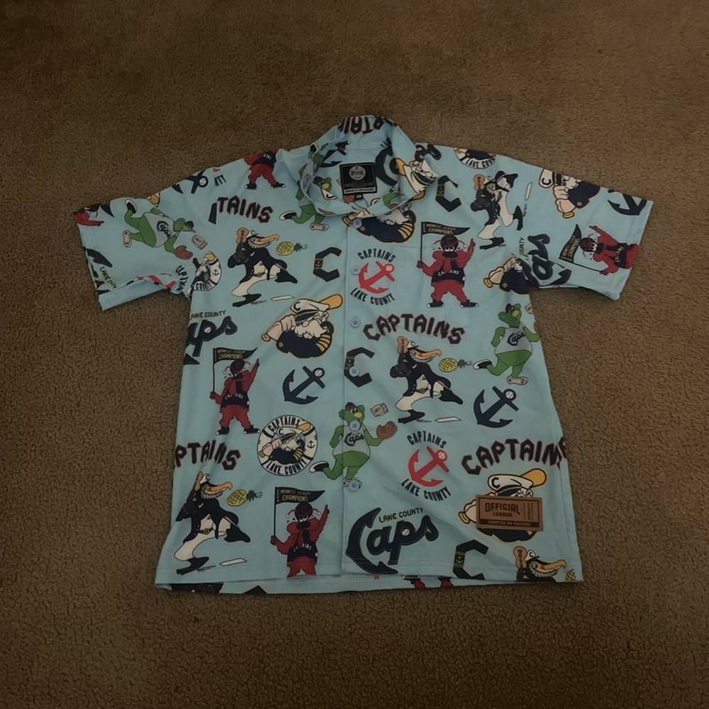 Official League x Lake County Captains Mascot Hawaiian Shirt